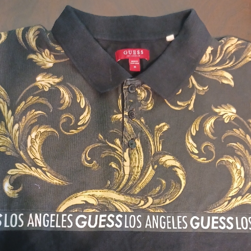 GUESS Black and Gold Men's Shirt 6532